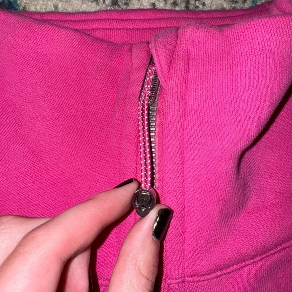 lululemon athletica Hot Pink Half-Zip Cropped Sweatshirt - Picture 5 of 13